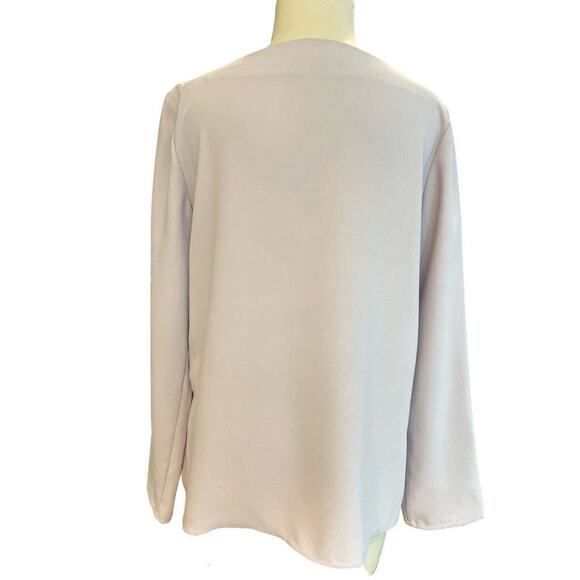Small Amanda Uprichard Lilac Hi-Lo Long Sleeve Blouse - Picture 3 of 5